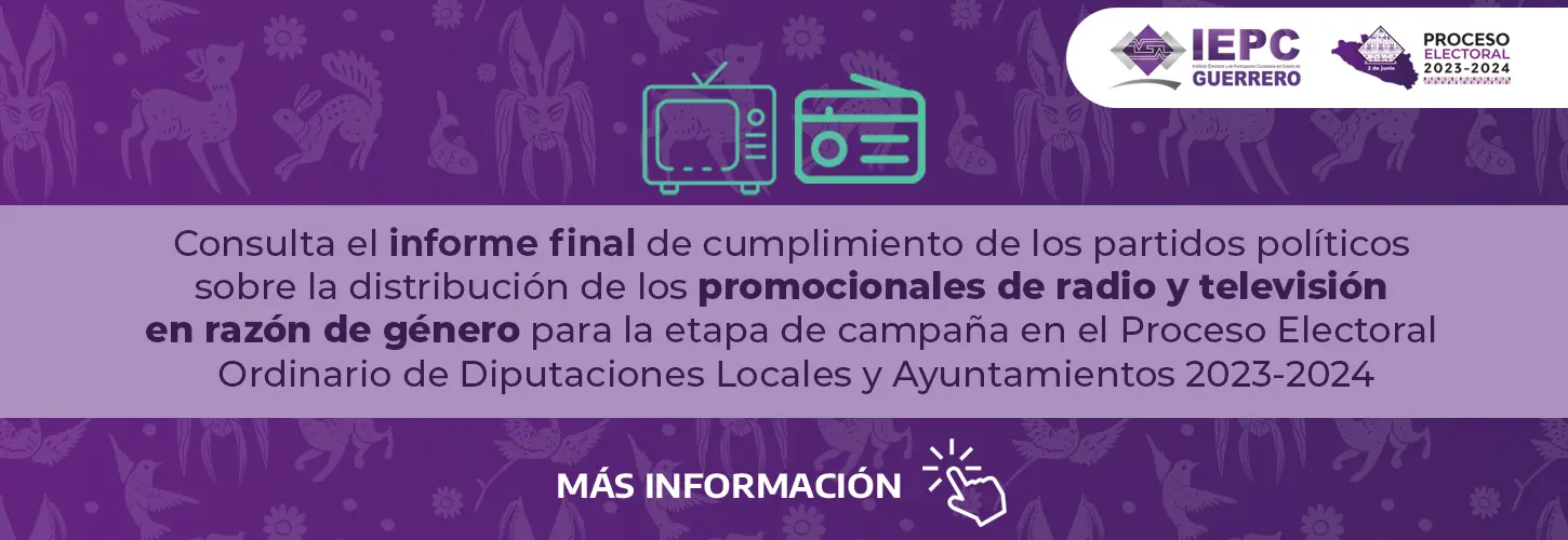 Distribución de promocionales en razón de género.
