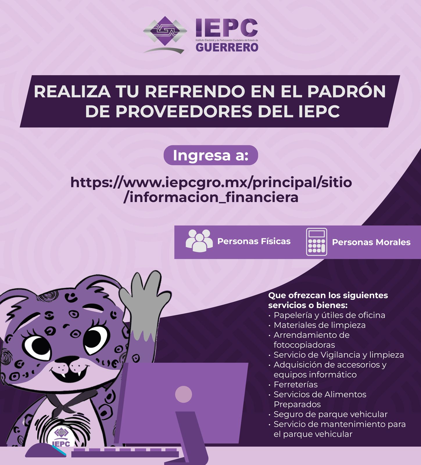Invitación para realizar el Refrendo del Registro en el Padrón de Proveedores de este Instituto Electora