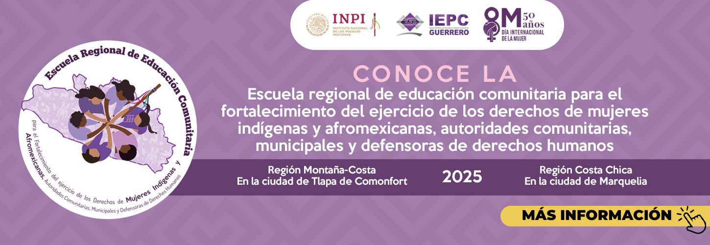 Banner Escuela Regional  de Educación Comunitaria Mujeres Indígenas y Afromexicanas