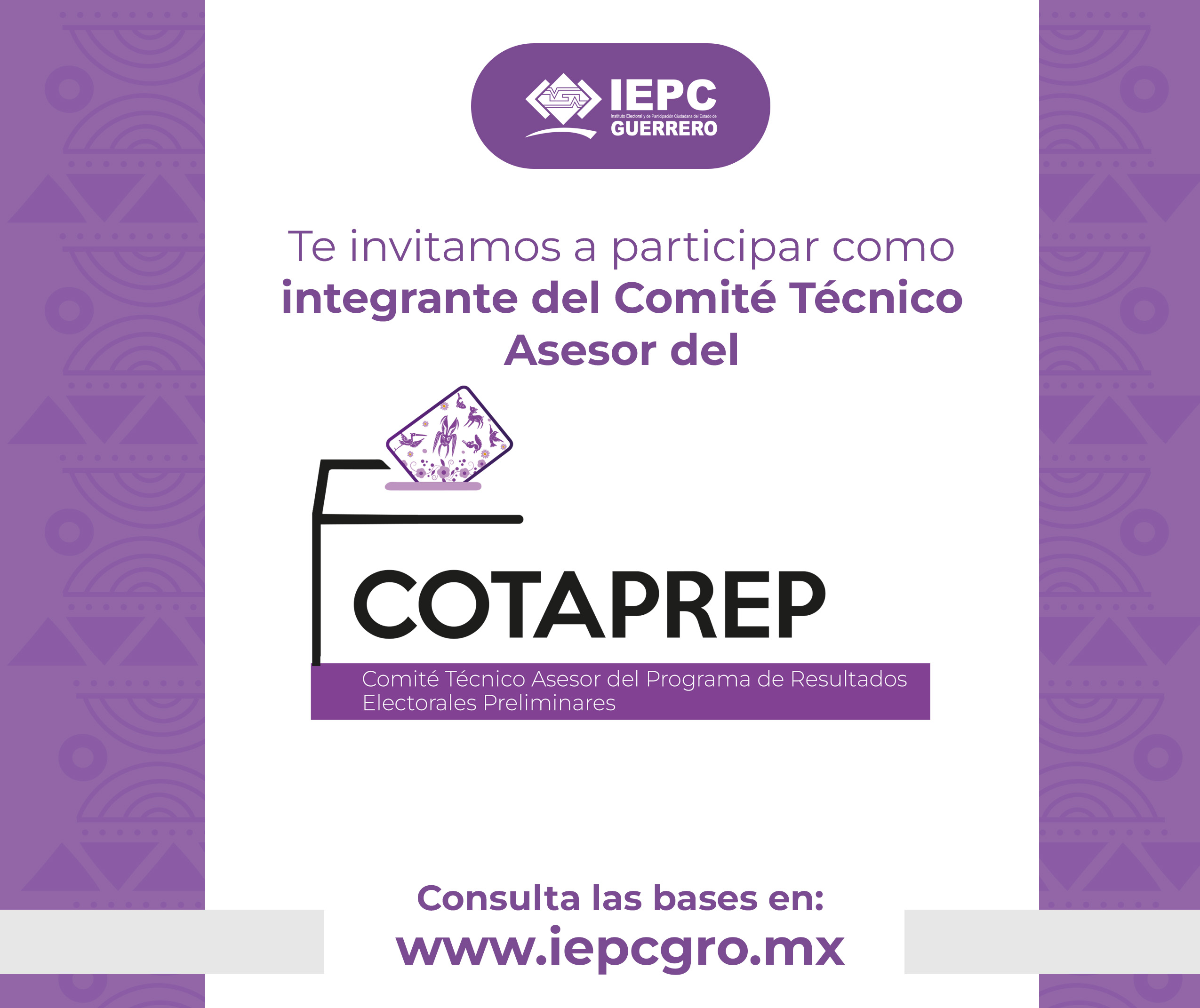 Invitación COTAPREP IEPC Guerrero
