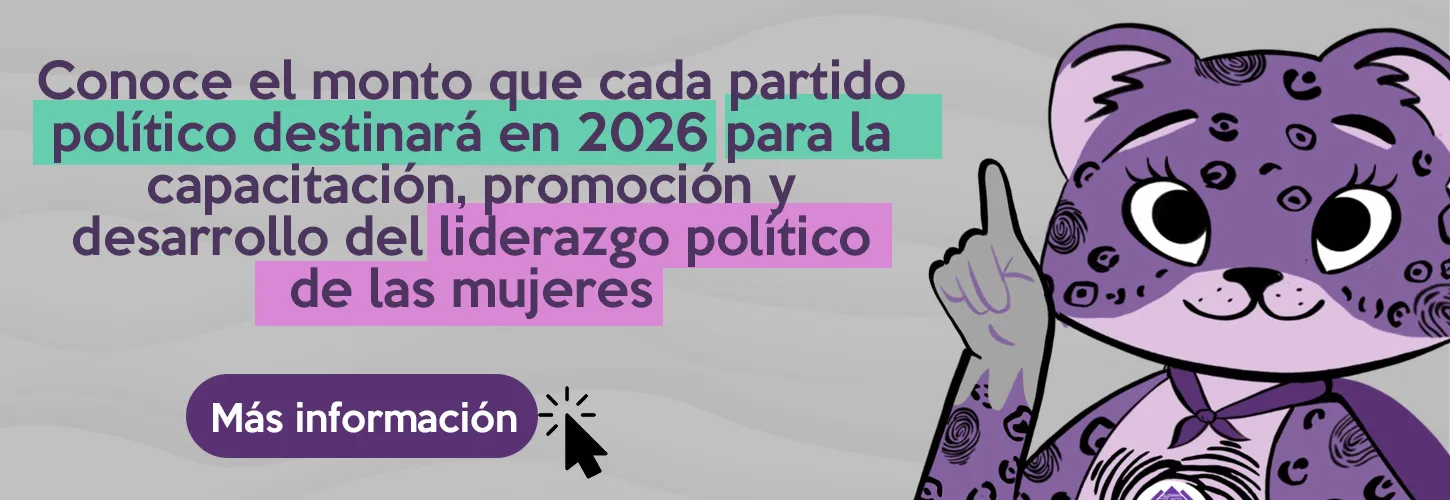 banner monto destinado para el liderazgo politico de las mujeres 2026