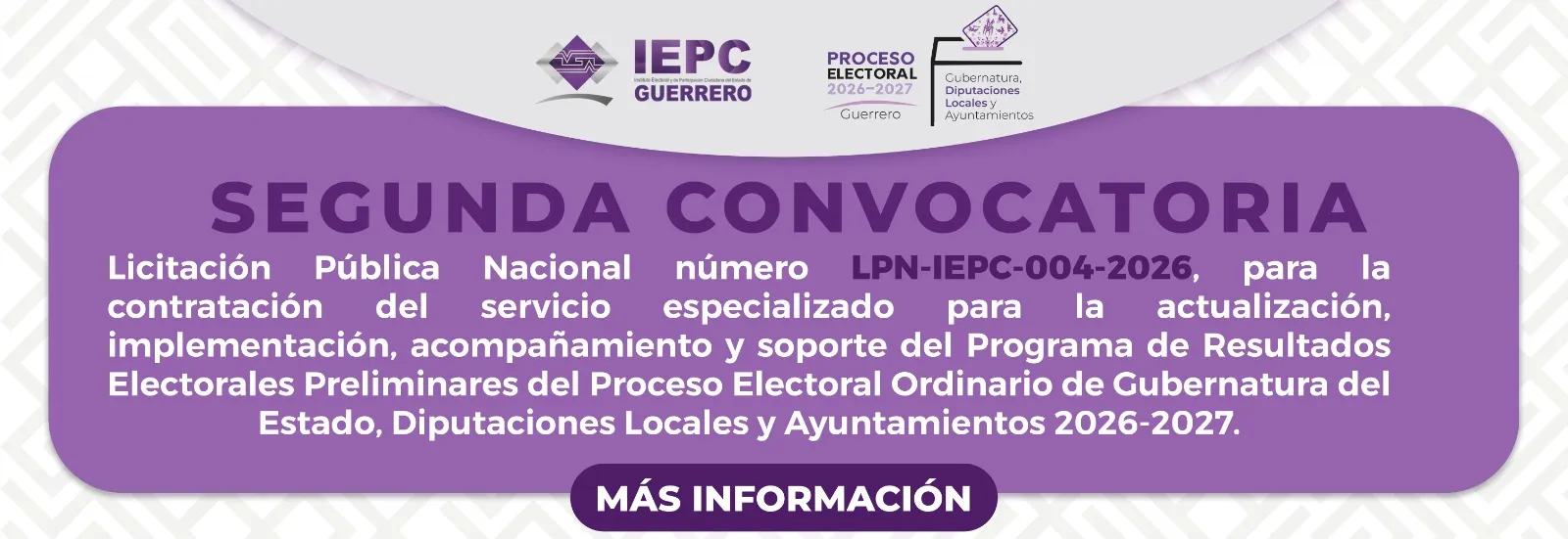 Convocatoria de la Licitación Pública Nacional número LPN-IEPC-004-2026