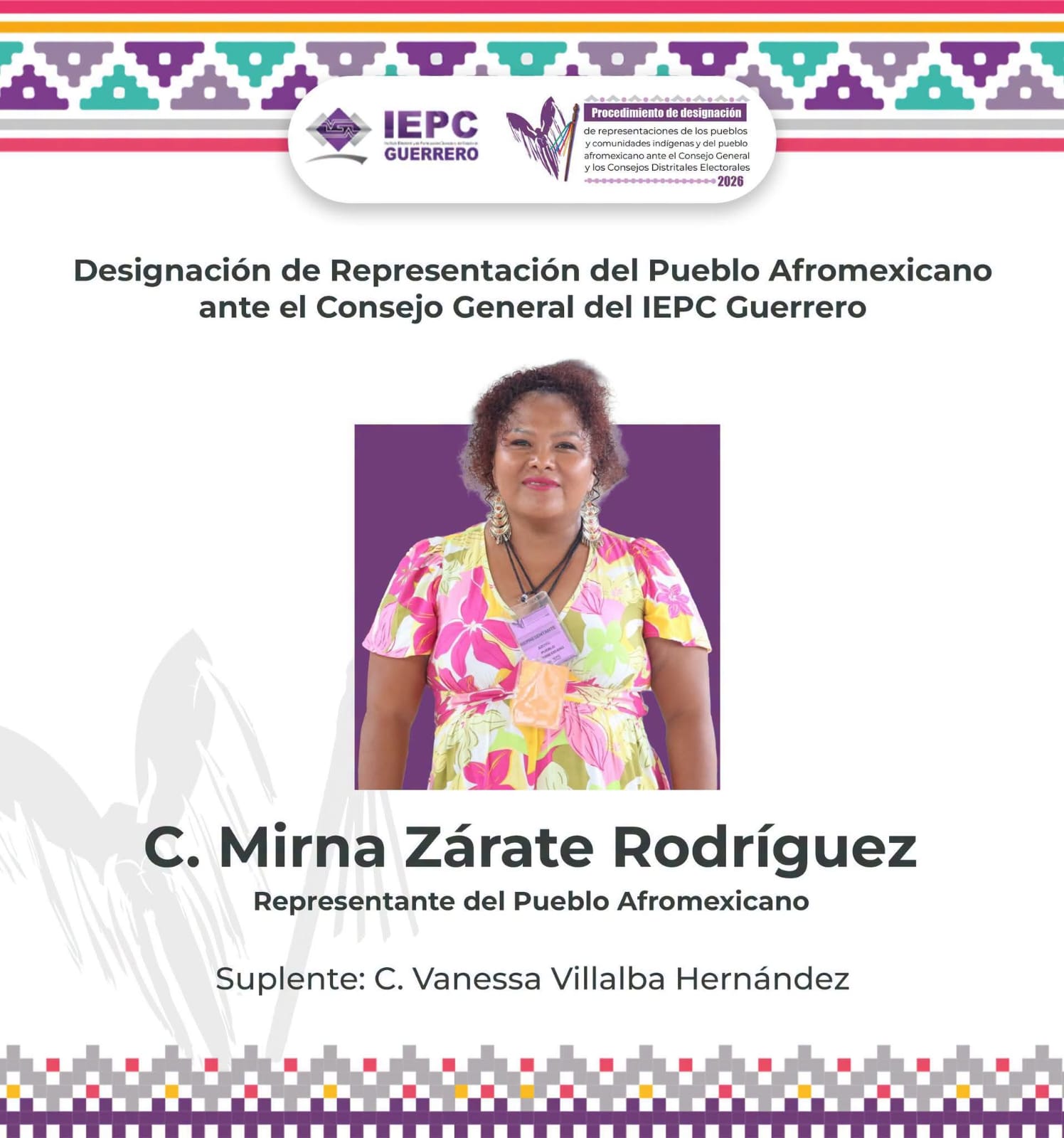 C. Mirna Zárate Rodríguez - Representante del Pueblo Afromexicano